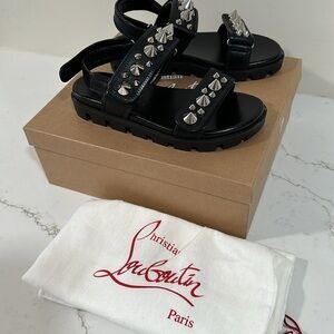 Christian Louboutin spikita leather flats size 40.5 new